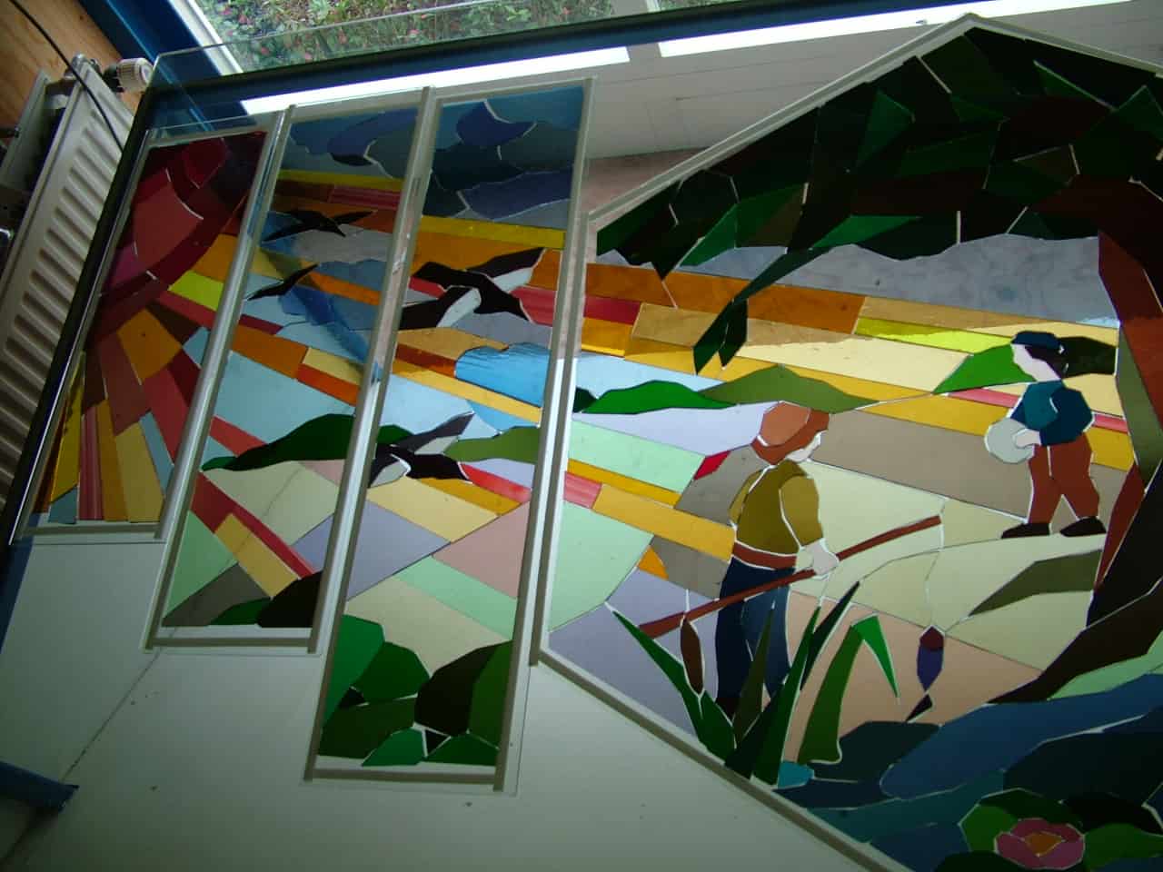 Traditioneel glas-in-lood raam op maat